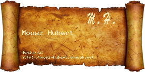 Moosz Hubert névjegykártya